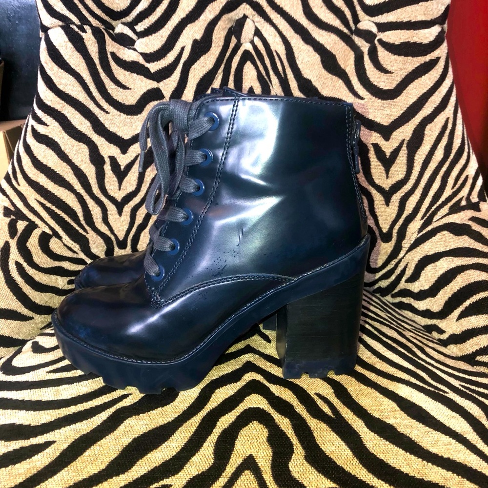 ALDO Navy Blue Platform Combat Boots